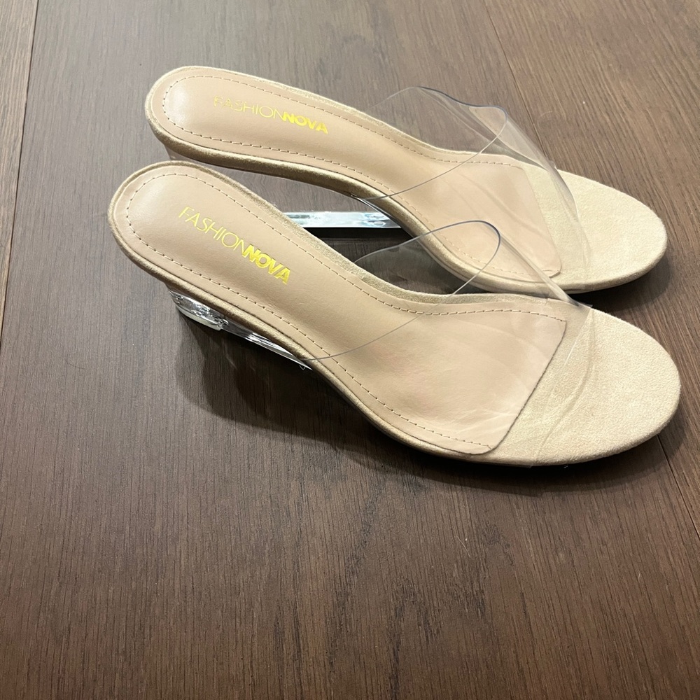 Clear wedge heel